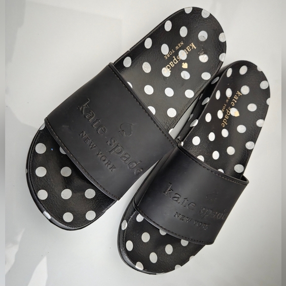 Kate Spade Black and White Polka Dot Sandals - Picture 1 of 3